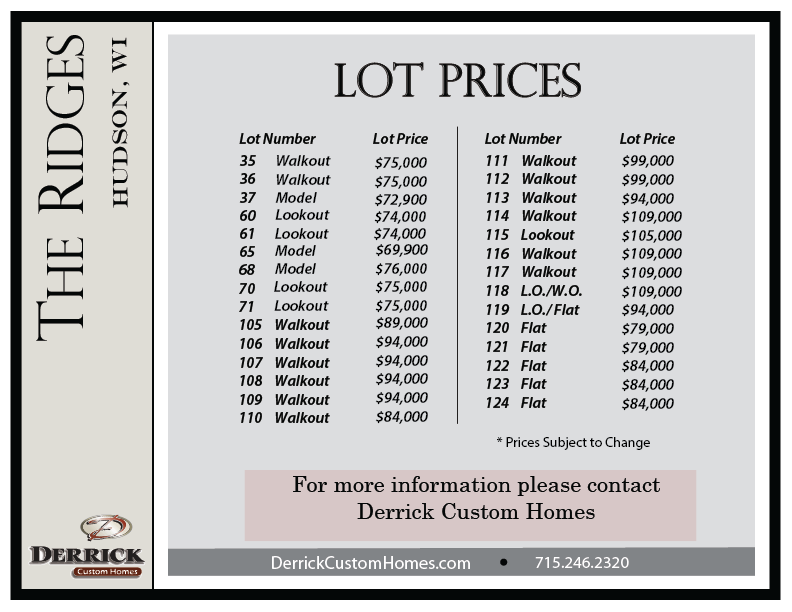 Ridges-Pricing