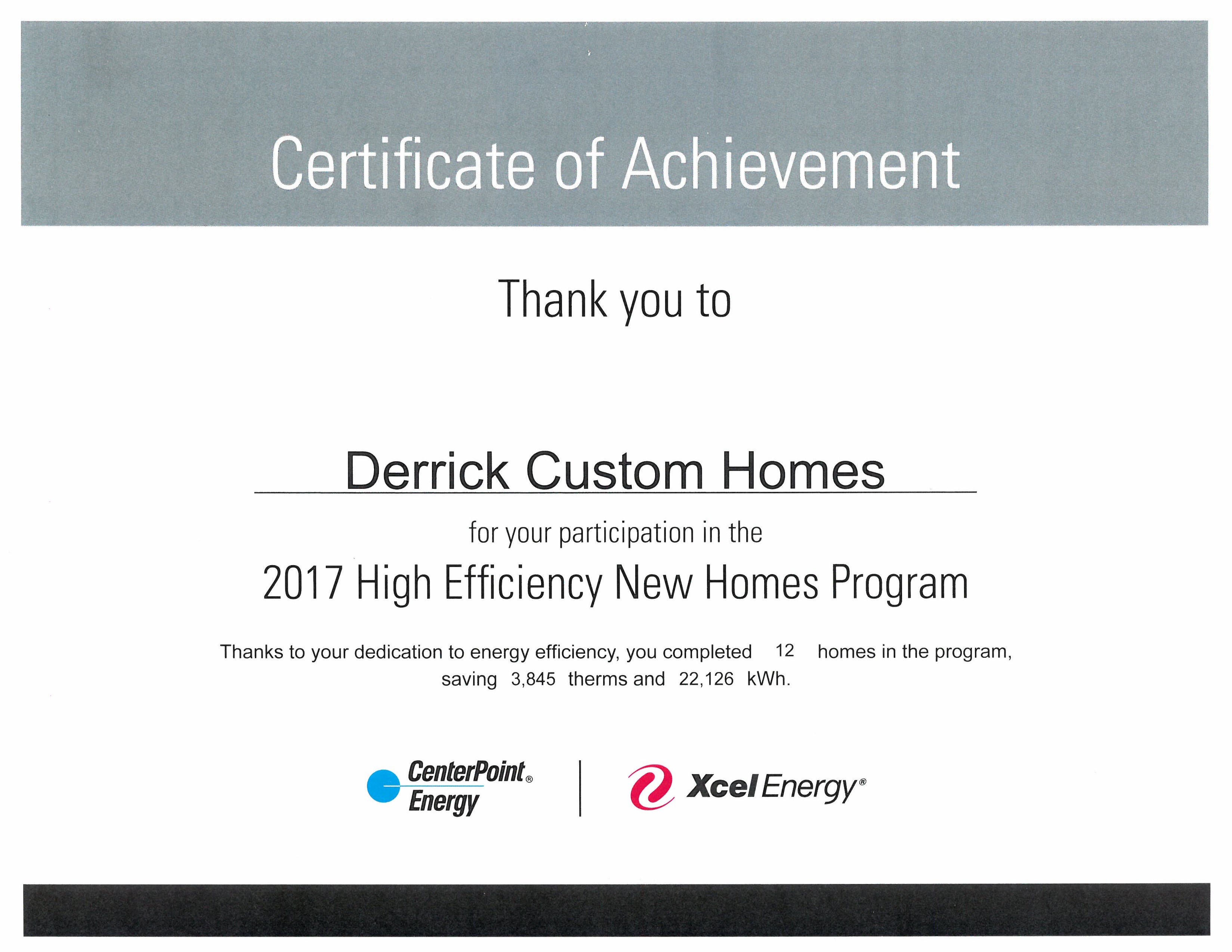 Derrick Custom Homes Clients Benefit from Energy Savings