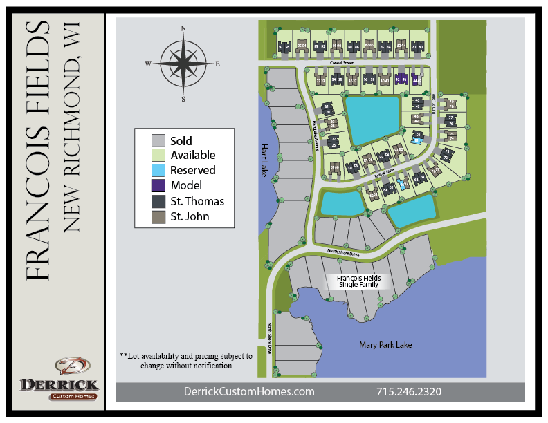 Available Lots in Francois Fields New Richmond WI
