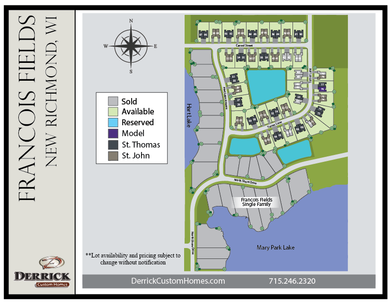 Francois Field Twin Home Available Lots