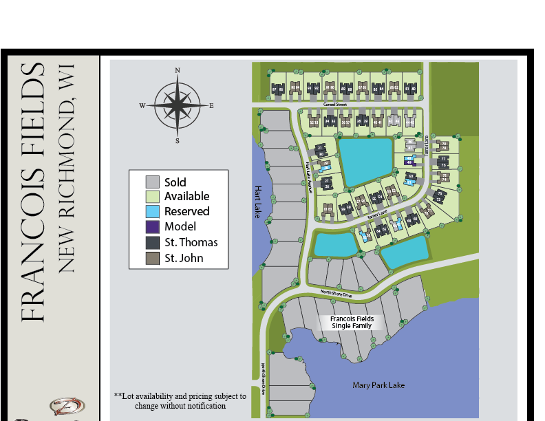 Francois Field Twin Home Available Lots