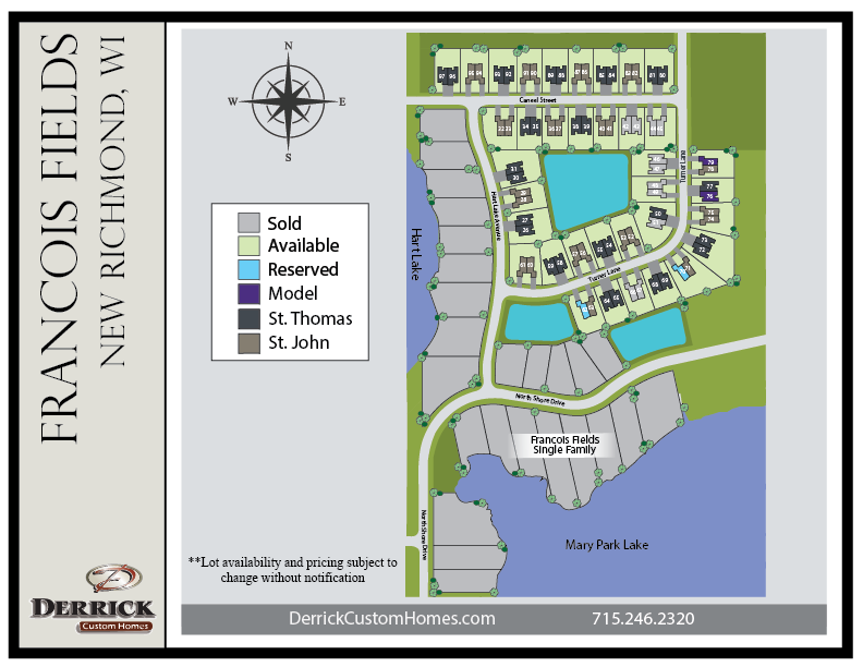Francois Field Twin Home Available Lots