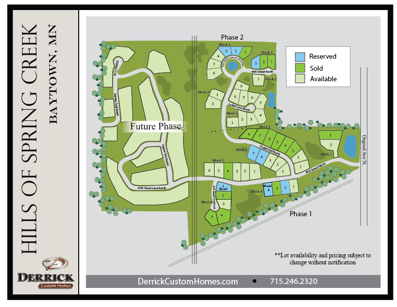 Available Lots in Hills of Spring Creek Stillwater Minnesota
