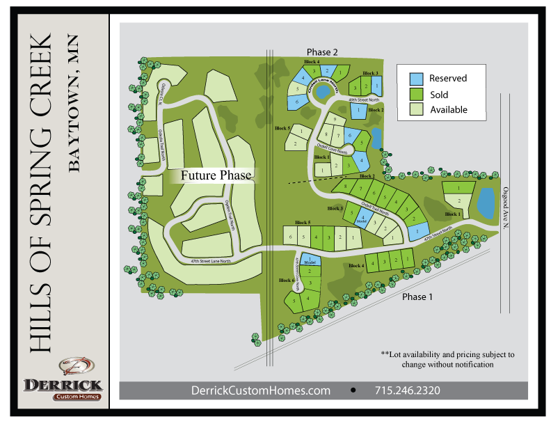 Available Lots  in The Hills of Spring Creek