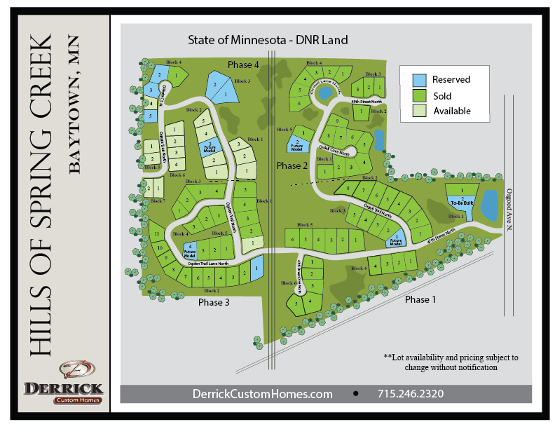 Available Lots in the Hills of Spring Creek Stillwater MN