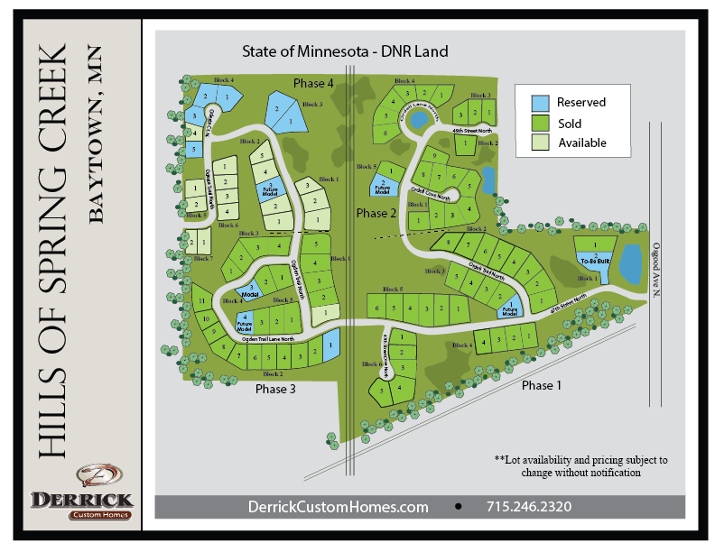 Available Lots in the Hills of Spring Creek Stillwater MN