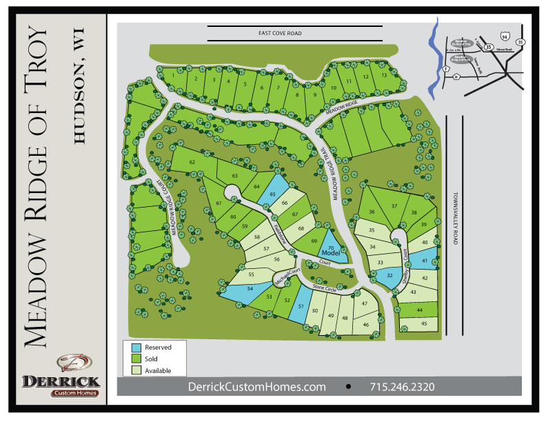 Available Lots in Meadow Ridge of Troy Hudson WI