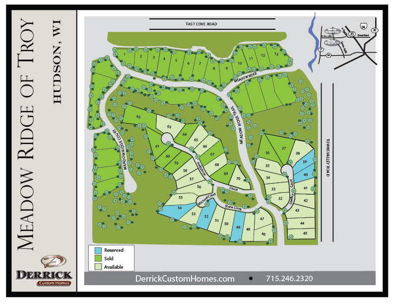 Meadow Ridge of Troy Hudson WI Available lots