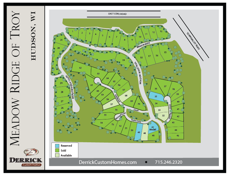 available Lots in Meadow Ridge of Troy Hudson WI