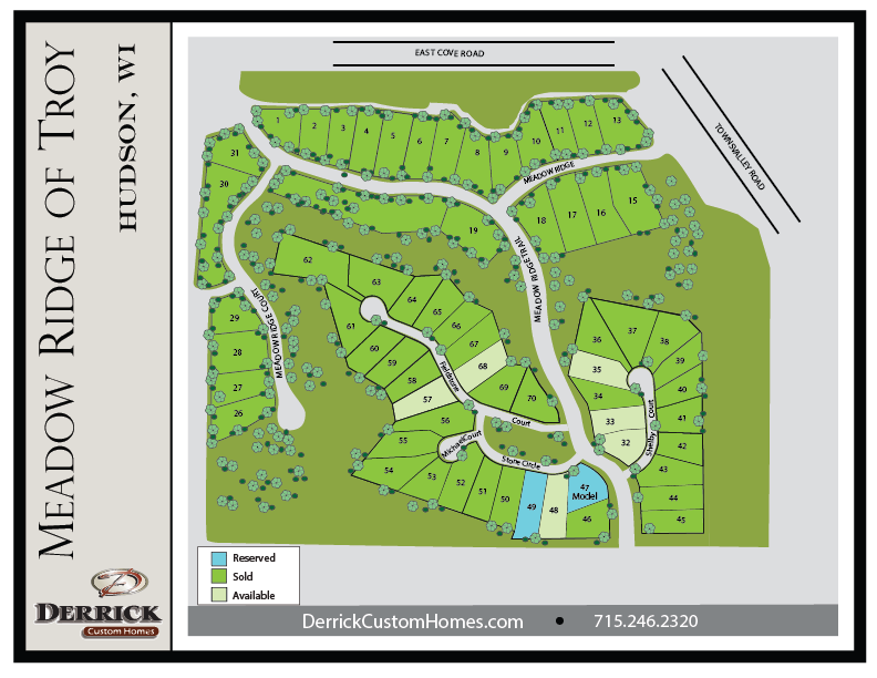 Available Lots in Meadow Ridge of Troy Hudson WI