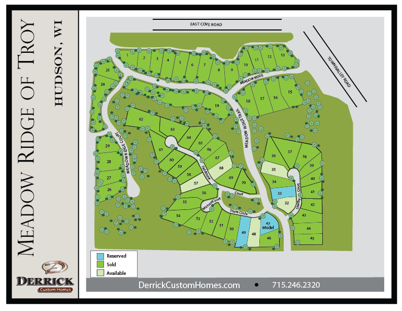 Available Lots in Meadow Ridge of Troy Hudson WI