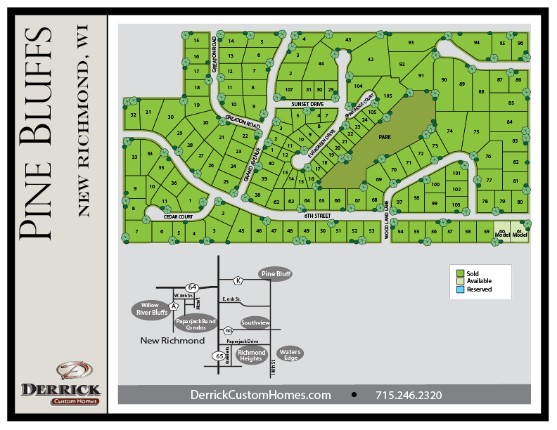 Pine Bluff Map with Available Models 