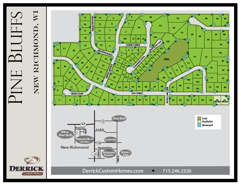 Pine Bluff Map with Available Models