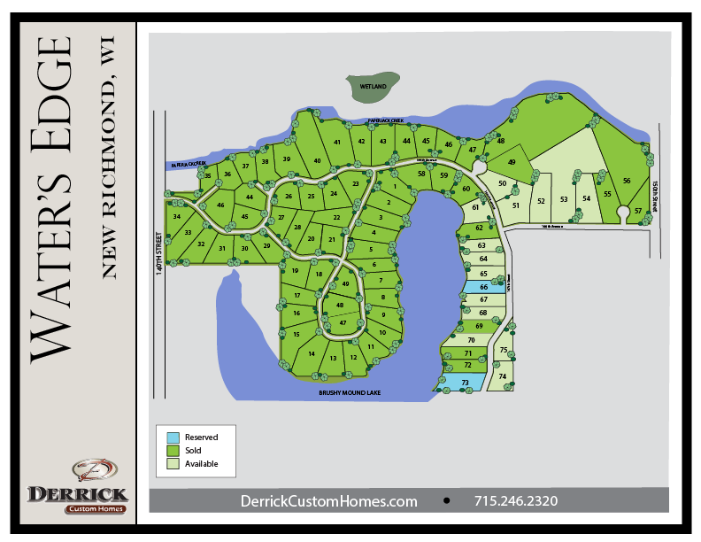 Water's Edge New Richmond WI Available Lots